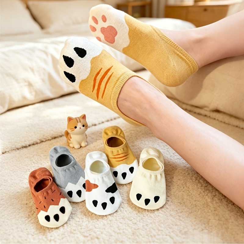 Cat Claw Bark - Chaussettes invisibles pour femmes avec motif